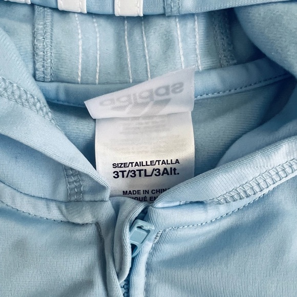 Toddler Boys’ ADIDAS Track Suit (Size 3T). Black/Baby Blue - Picture 3 of 8